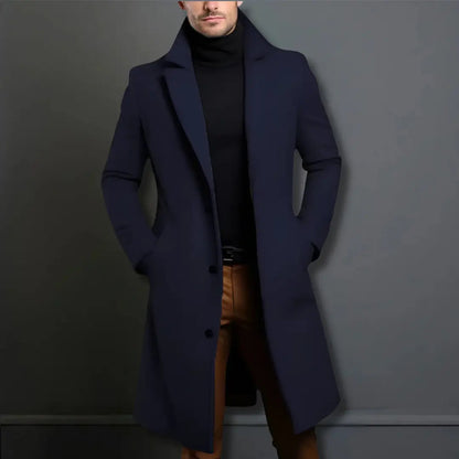 Everard | Men's Wool Blend Overcoat Single Breasted Longline Coat