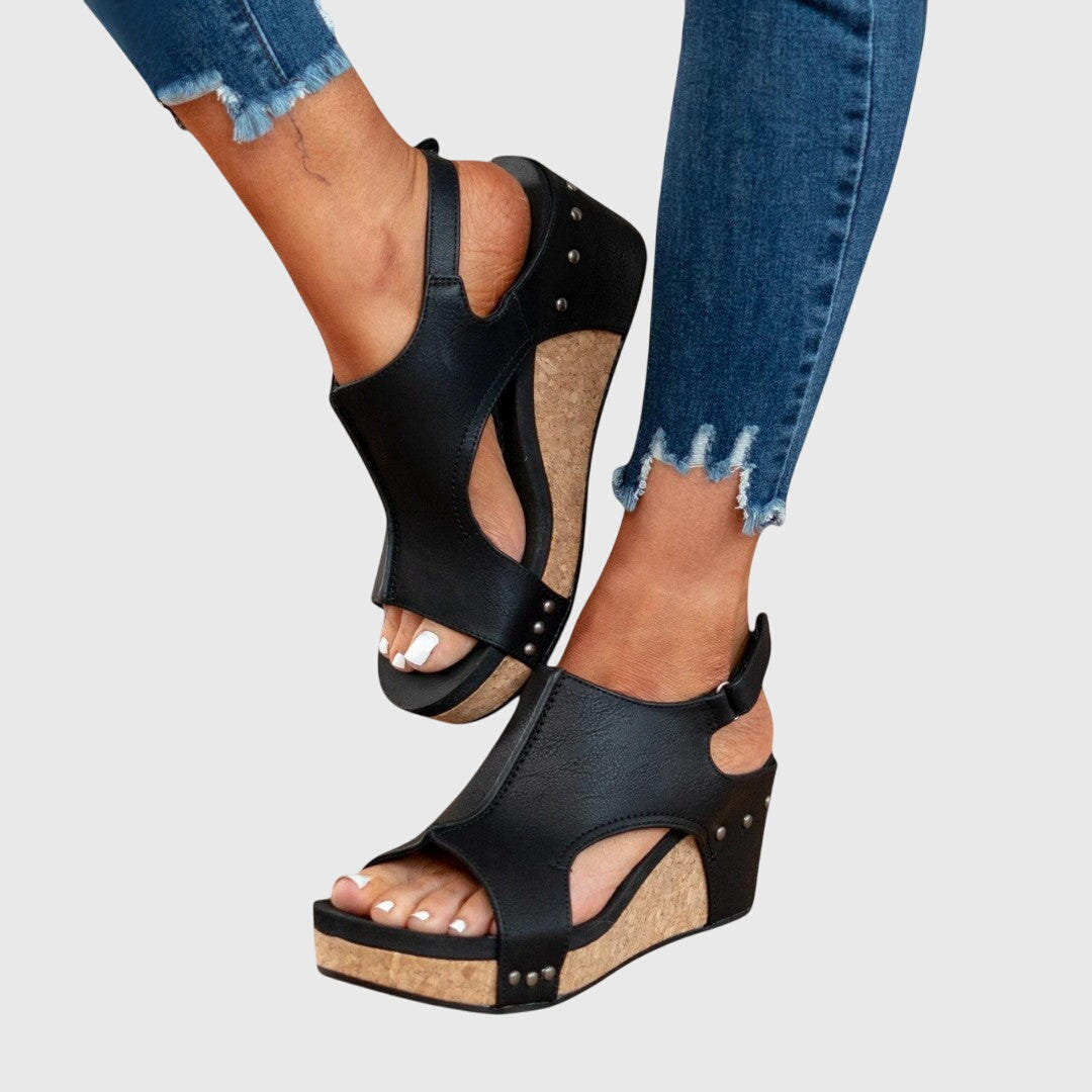 Adela | Wedge Sandals Orthopedic Platform Peep Toe Slip On