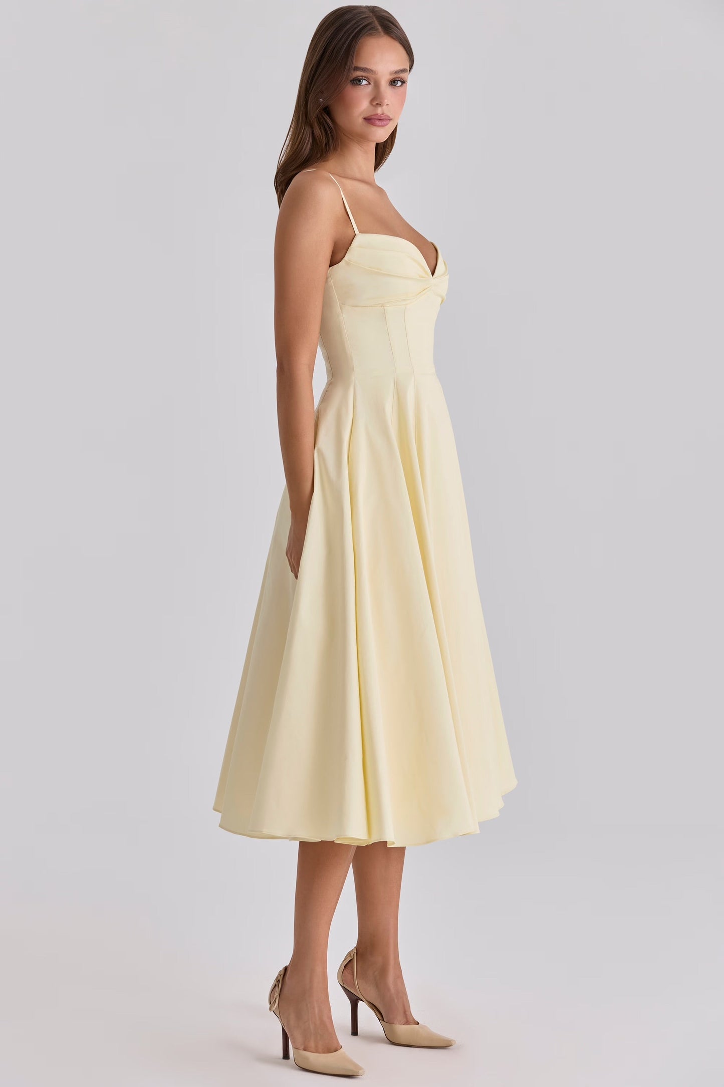 Seraphina | Women's Sweetheart Gathered-Bust Flared Midi Dress