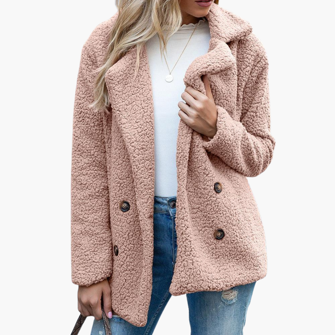 Amara | Women's Oversized Teddy Lapel Collar Jacket