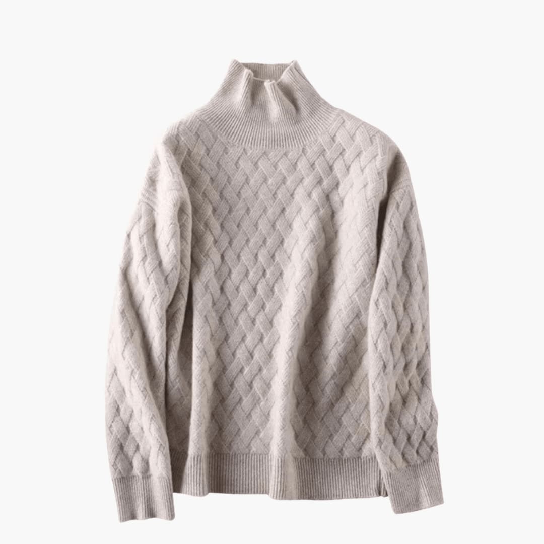 Marlowe | Women's Cable Knit Turtleneck Oversized Sweater