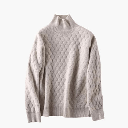 Marlowe | Women's Cable Knit Turtleneck Oversized Sweater