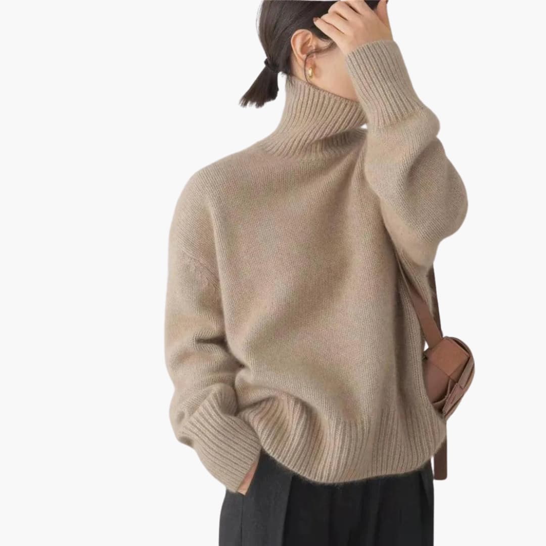 Elodie | Women's Turtleneck Ribbed Knit Jumper