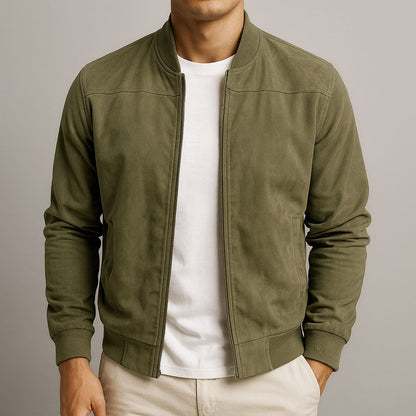 Foxton | Men's Suede-Textured Bomber Zip-Up Jacket
