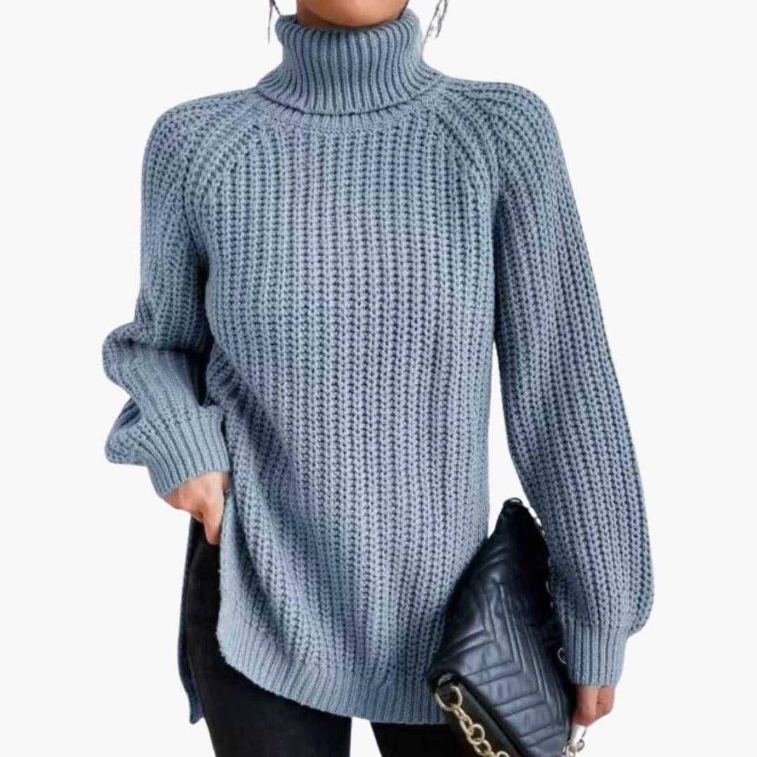 Elowen | Women's Chunky Knit Turtleneck Oversized Jumper