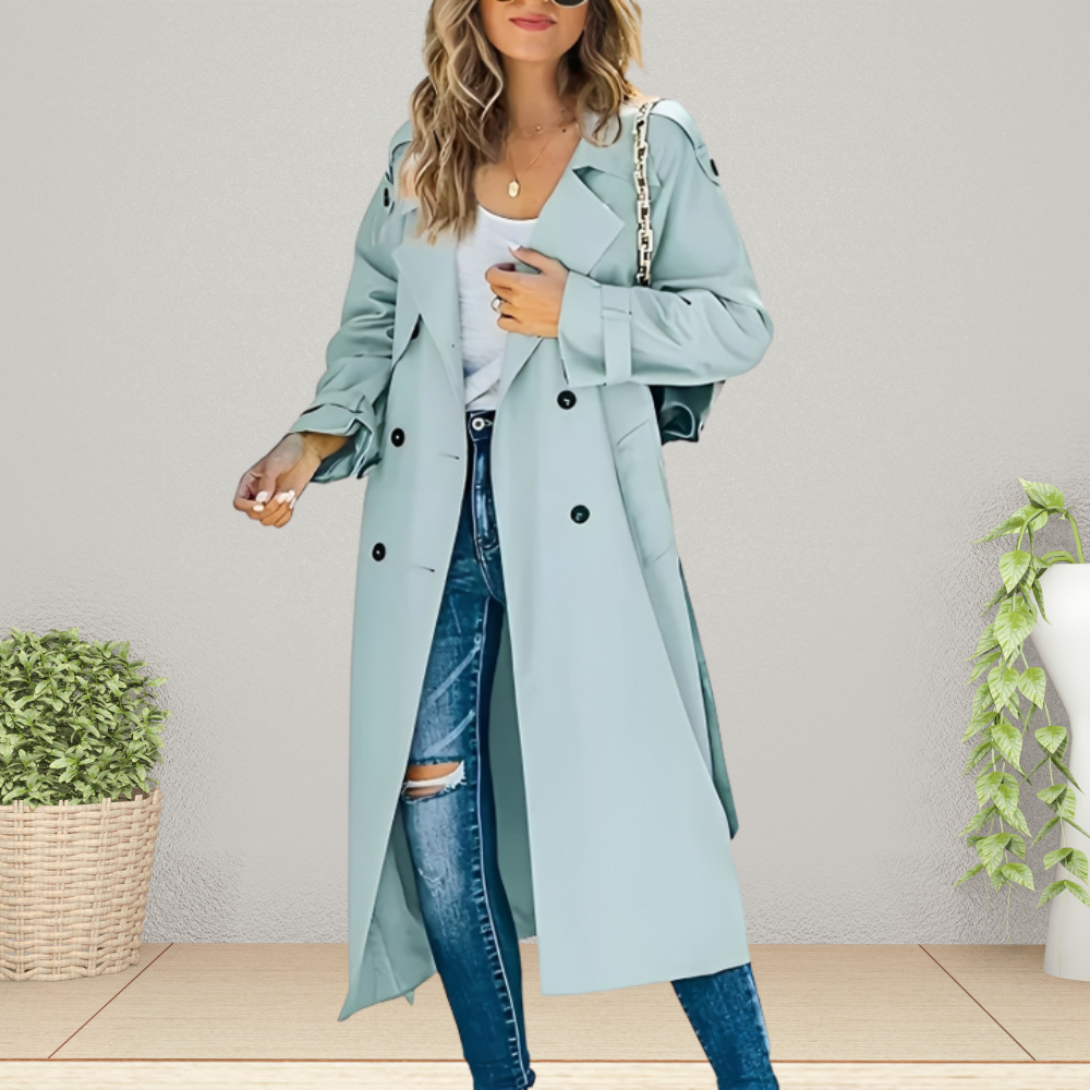 Marlowessina | Women's Mid-Season Double-Breasted Trench Coat