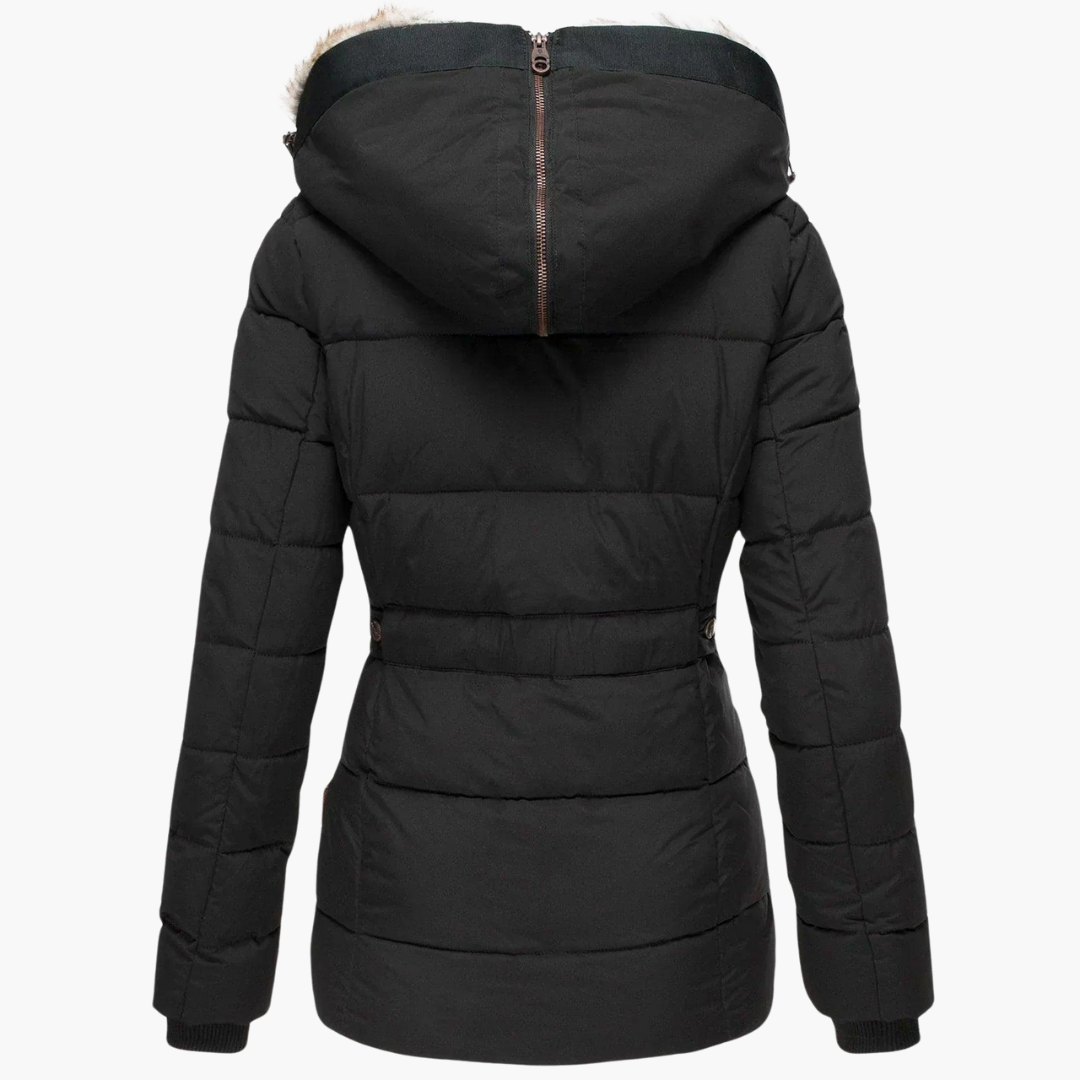 Elara | Women's Hooded Fur-Lined Slim Fit Winter Parka Jacket