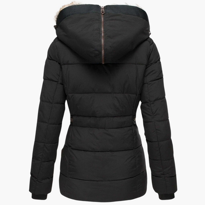 Elara | Women's Hooded Fur-Lined Slim Fit Winter Parka Jacket