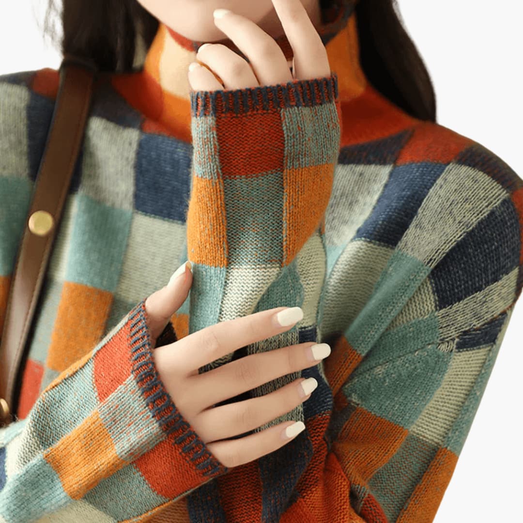 Sienna | Women's Colourful Turtleneck Relaxed Knit Jumper