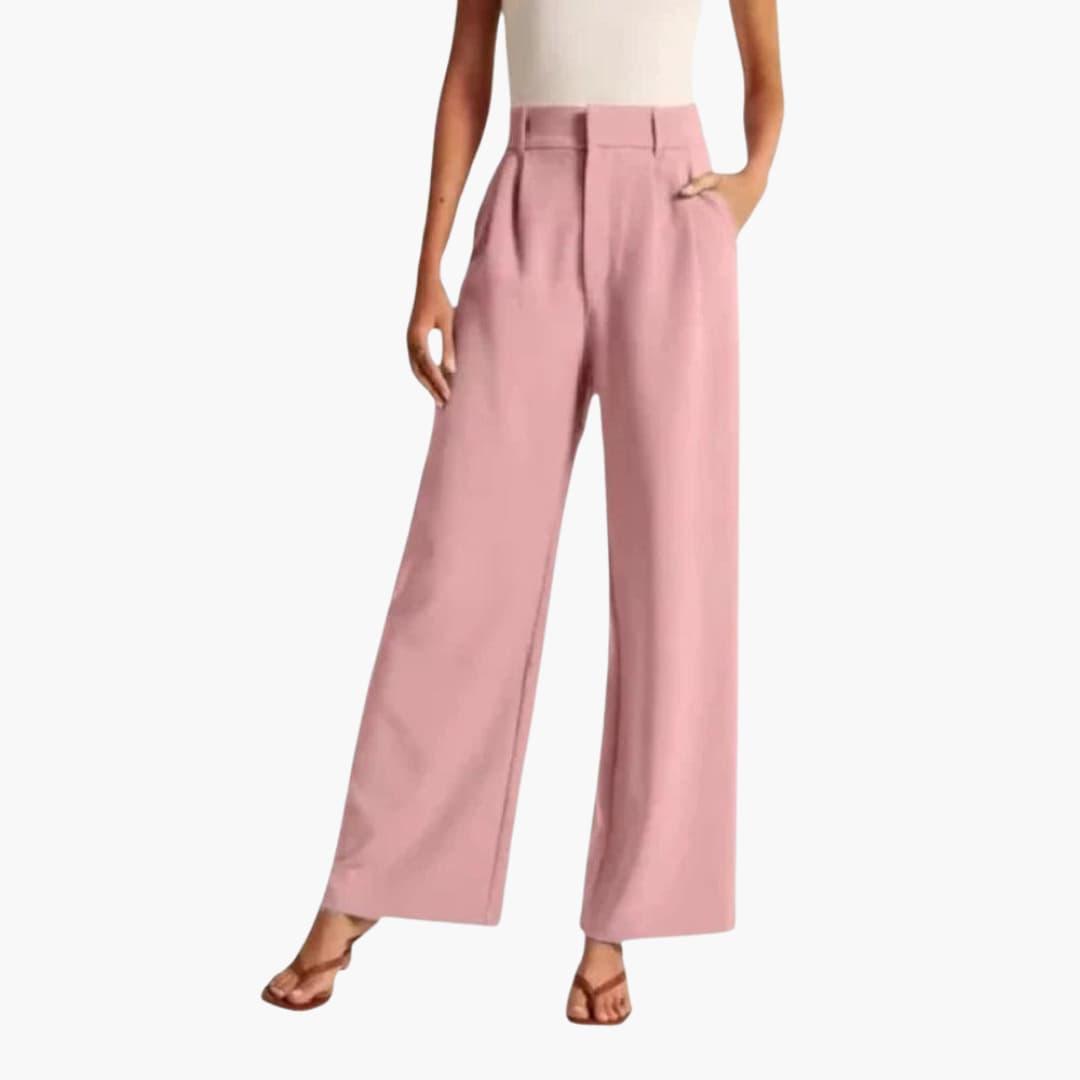 Marlowe | Women's High-Waisted Wide-Leg Pleated Tailored Trousers