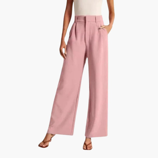 Marlowe | Women's High-Waisted Wide-Leg Pleated Tailored Trousers