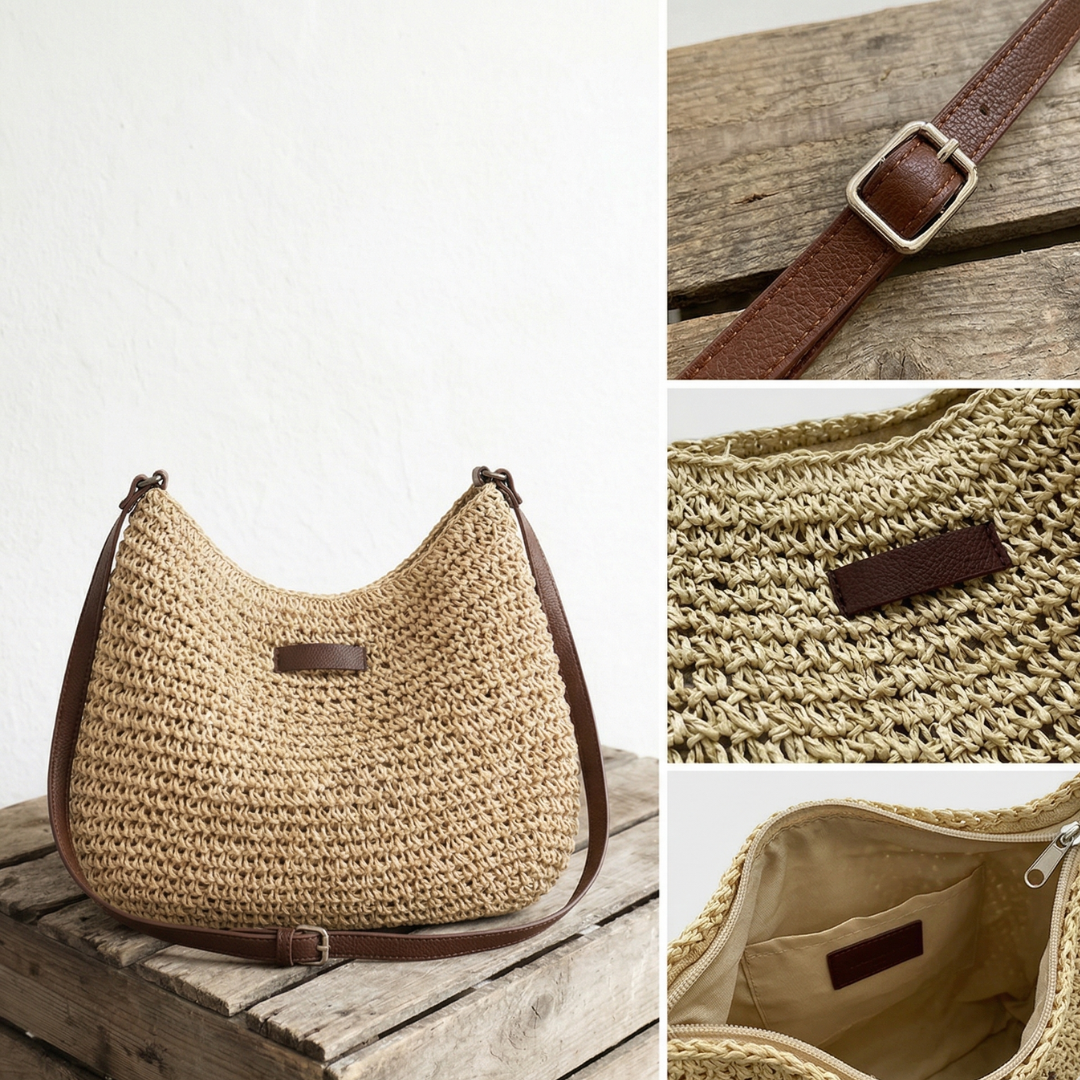 Kathy | Women's Woven Straw Summer Shoulder Bag