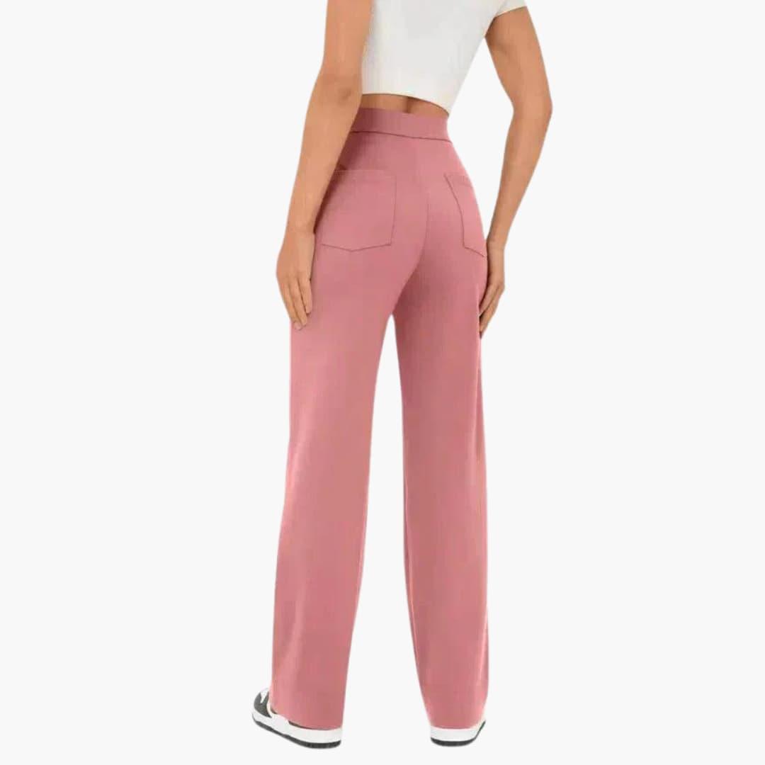 Marlowe | Women's High Waisted Wide Leg Button Front Trousers