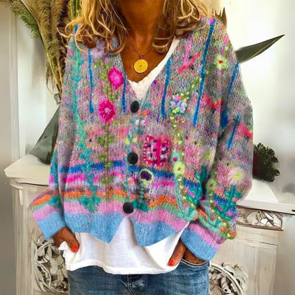 Marlena | Women's Bohemian Floral Embroidered Cardigan