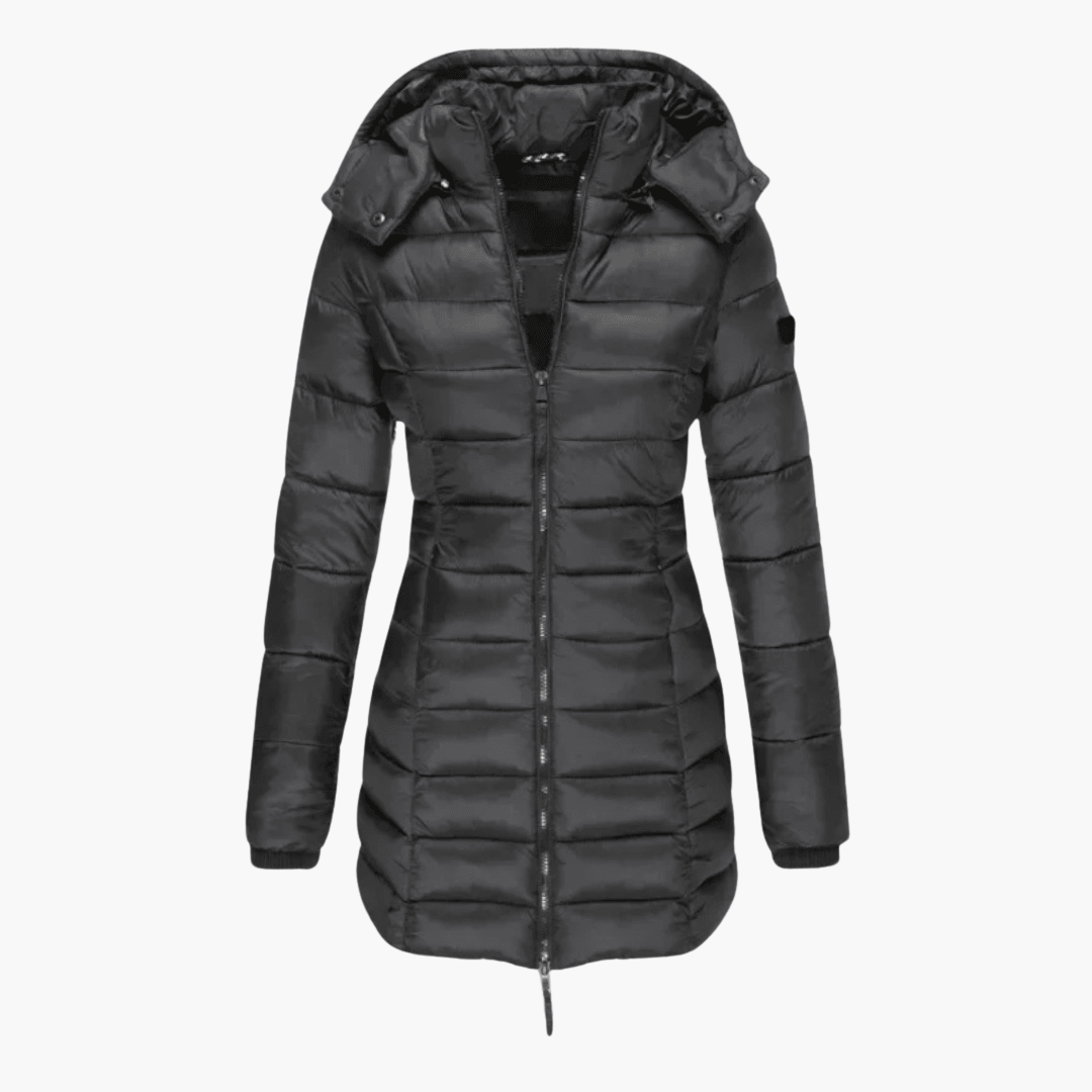 Amara | Women's Hooded Quilted Tailored Puffer Coat