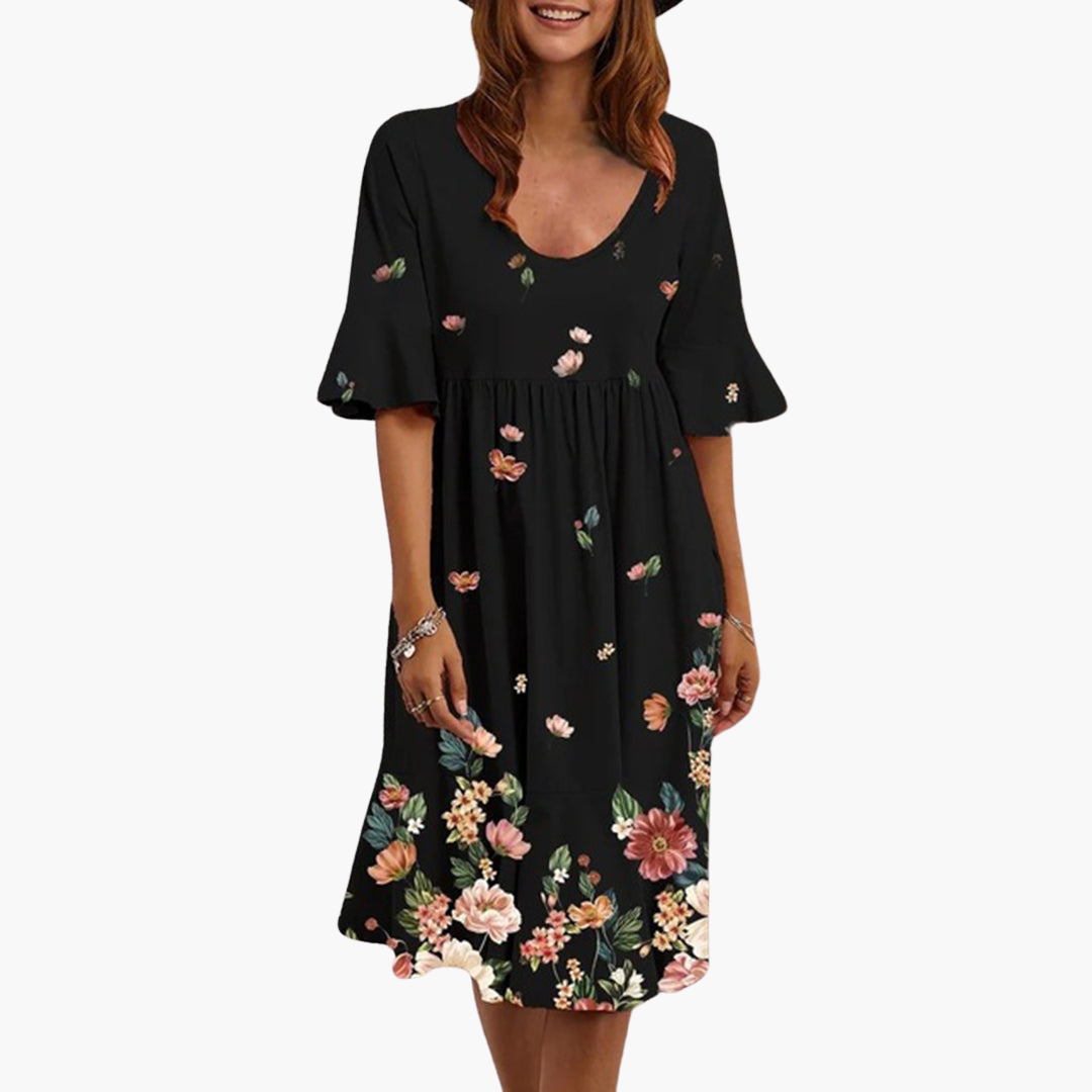 Sienna | Women's Boho Floral Flutter Sleeve Midi Dress