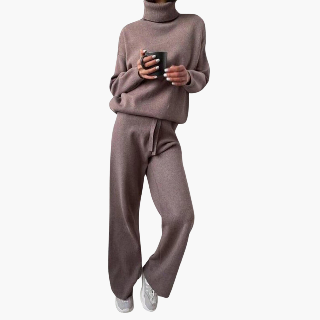 Rowan | Women's Knitted Turtleneck Loungewear Two-Piece Set