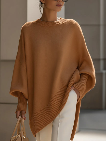 Rosalind | Women's Oversized Draped Asymmetric Knitted Jumper