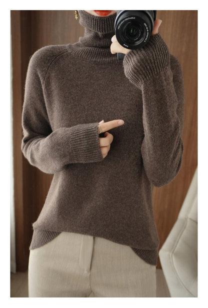 Marlowe | Women's Turtleneck Relaxed Fit Knit Sweater