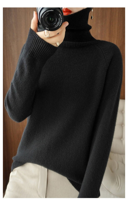 Marlowe | Women's Turtleneck Relaxed Fit Knit Sweater
