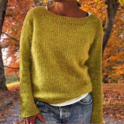 Marlowe | Women's Loose Knit Wide Neck Long Sleeve Sweater
