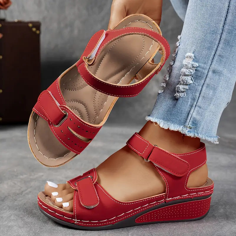 Nina | Wedge Sandals Orthopedic Velcro Strap Walking Comfort