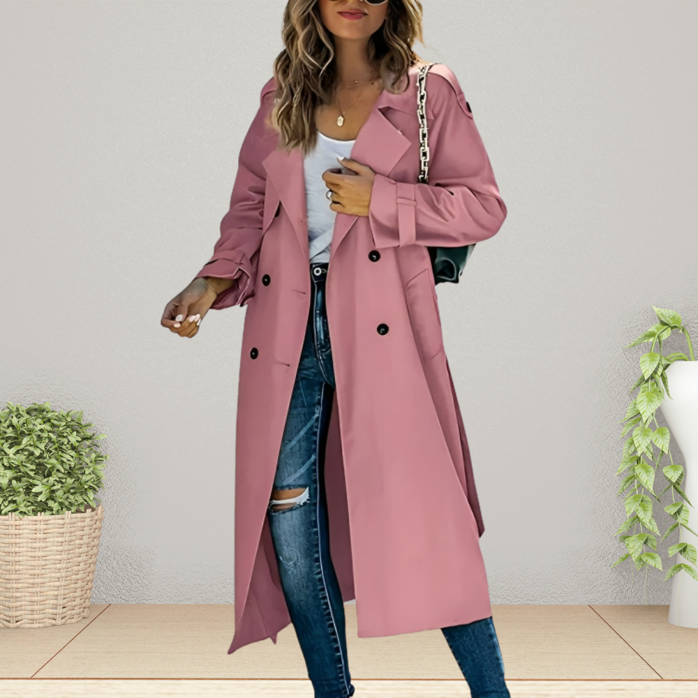 Marlowessina | Women's Mid-Season Double-Breasted Trench Coat