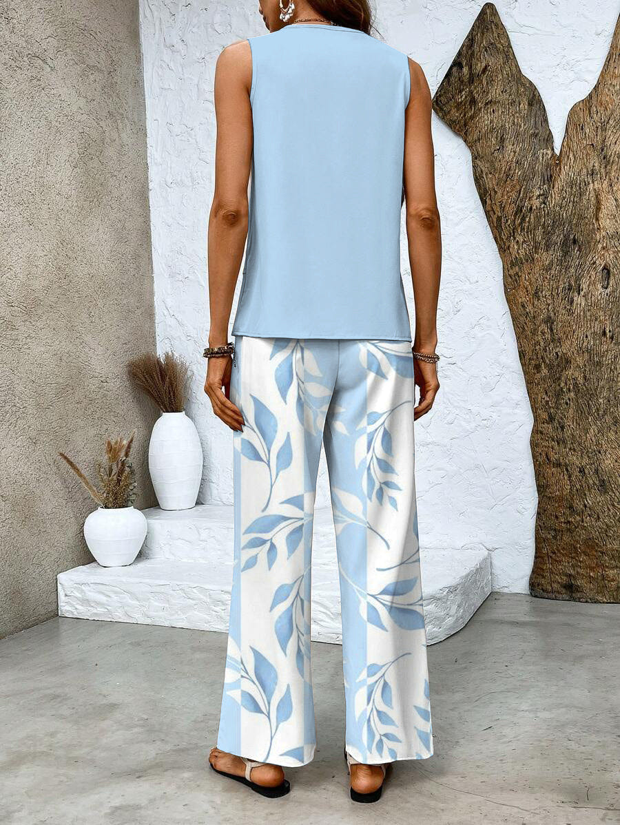 Abigail | Women's Two-Piece Sleeveless Wide Leg Summer Co-Ord Set