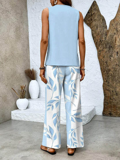 Abigail | Women's Two-Piece Sleeveless Wide Leg Summer Co-Ord Set