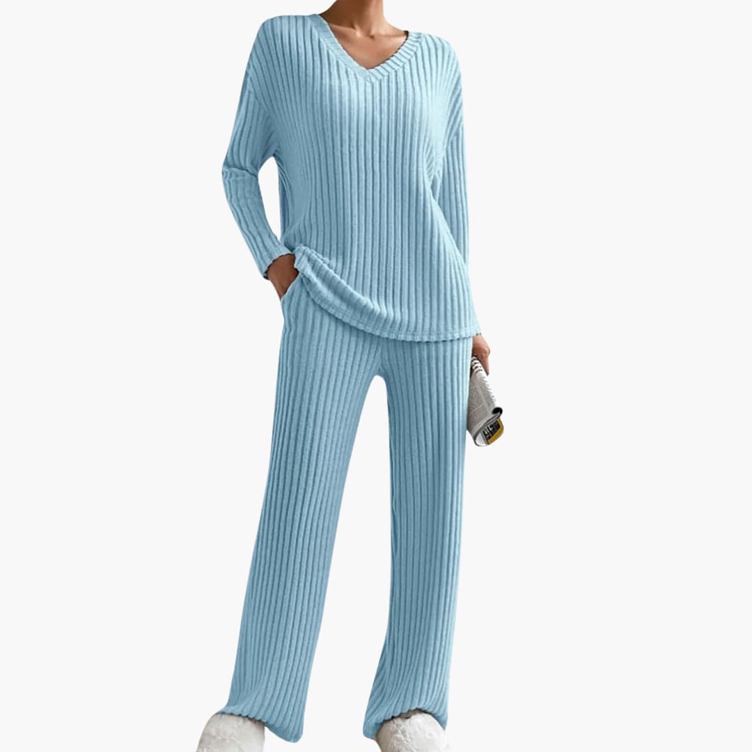 Marlowe | Women's Ribbed Knit Lounge Two Piece Set
