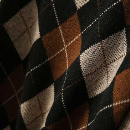 Marlowe | Women's Argyle Knit Round Neck Jumper