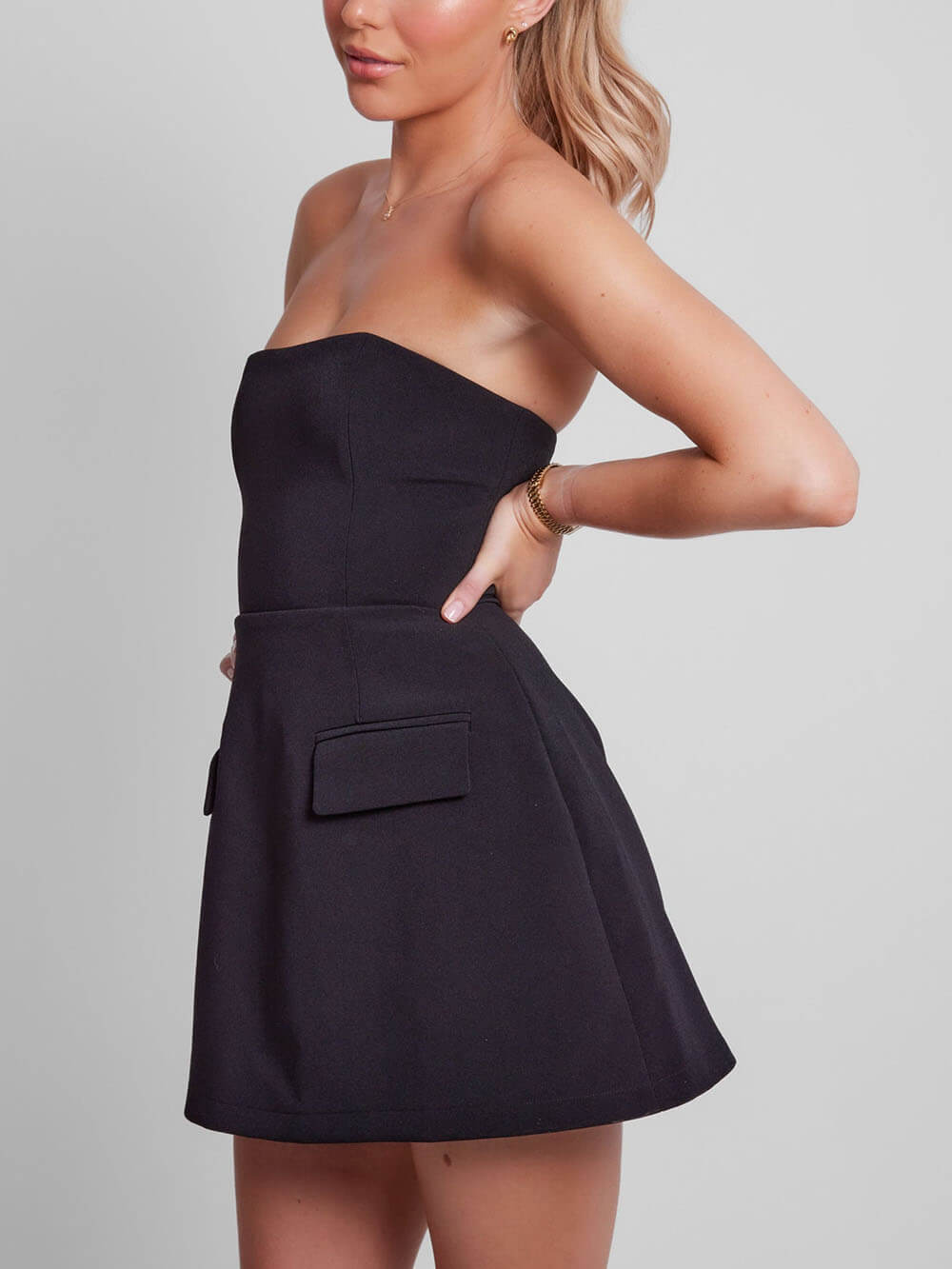 Muse | Women's Strapless Tailored Cocktail Mini Dress