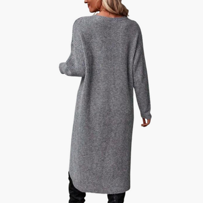 Marlowe | Women's Knit Long Sleeve Wrap Front Sweater Dress