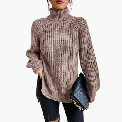 Elowen | Women's Chunky Knit Turtleneck Oversized Jumper