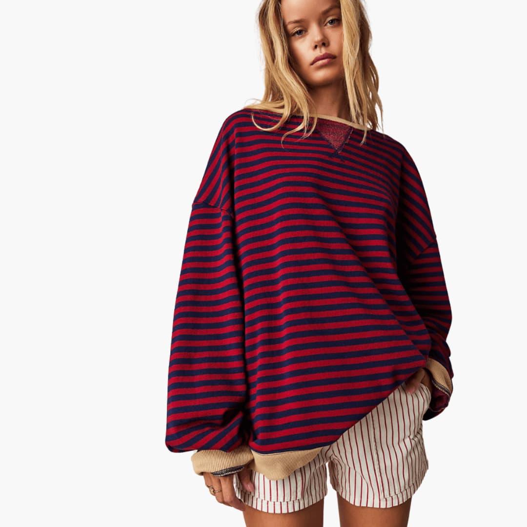 Maren | Women's Striped Relaxed Fit Long Sleeve Jumper