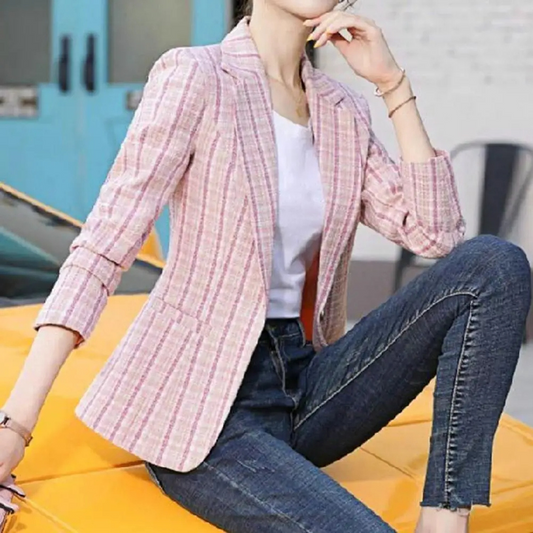 Priyanka | Women's Single-Button Striped Tailored Blazer