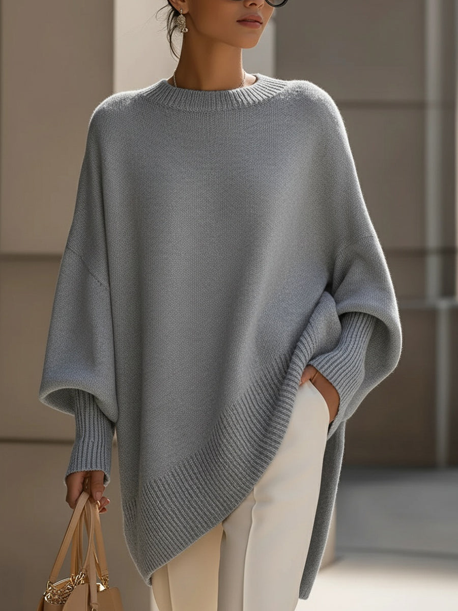 Rosalind | Women's Oversized Draped Asymmetric Knitted Jumper