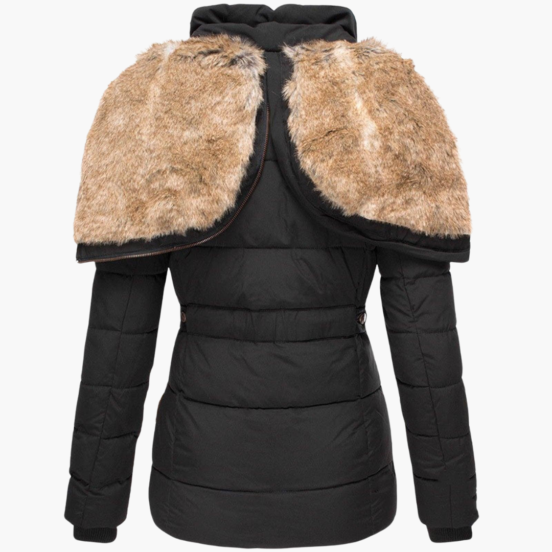 Elara | Women's Hooded Fur-Lined Slim Fit Winter Parka Jacket