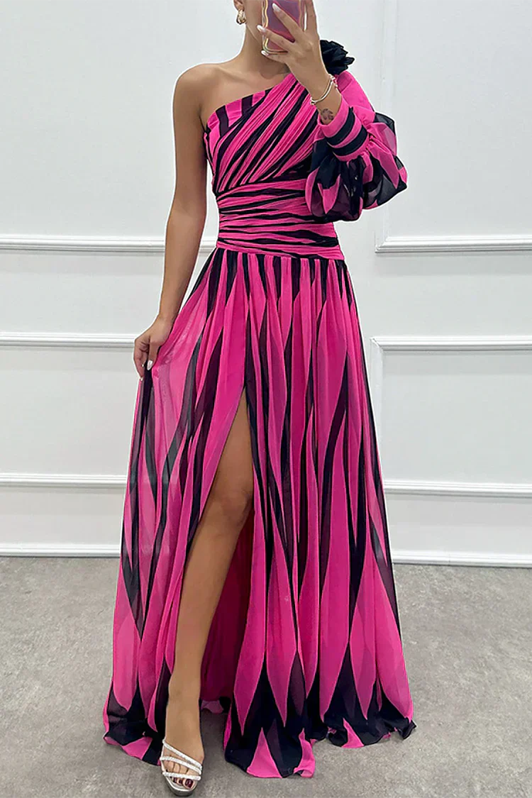 Whitmore | Women's One Shoulder Pleated Evening Wedding Guest Maxi Dress