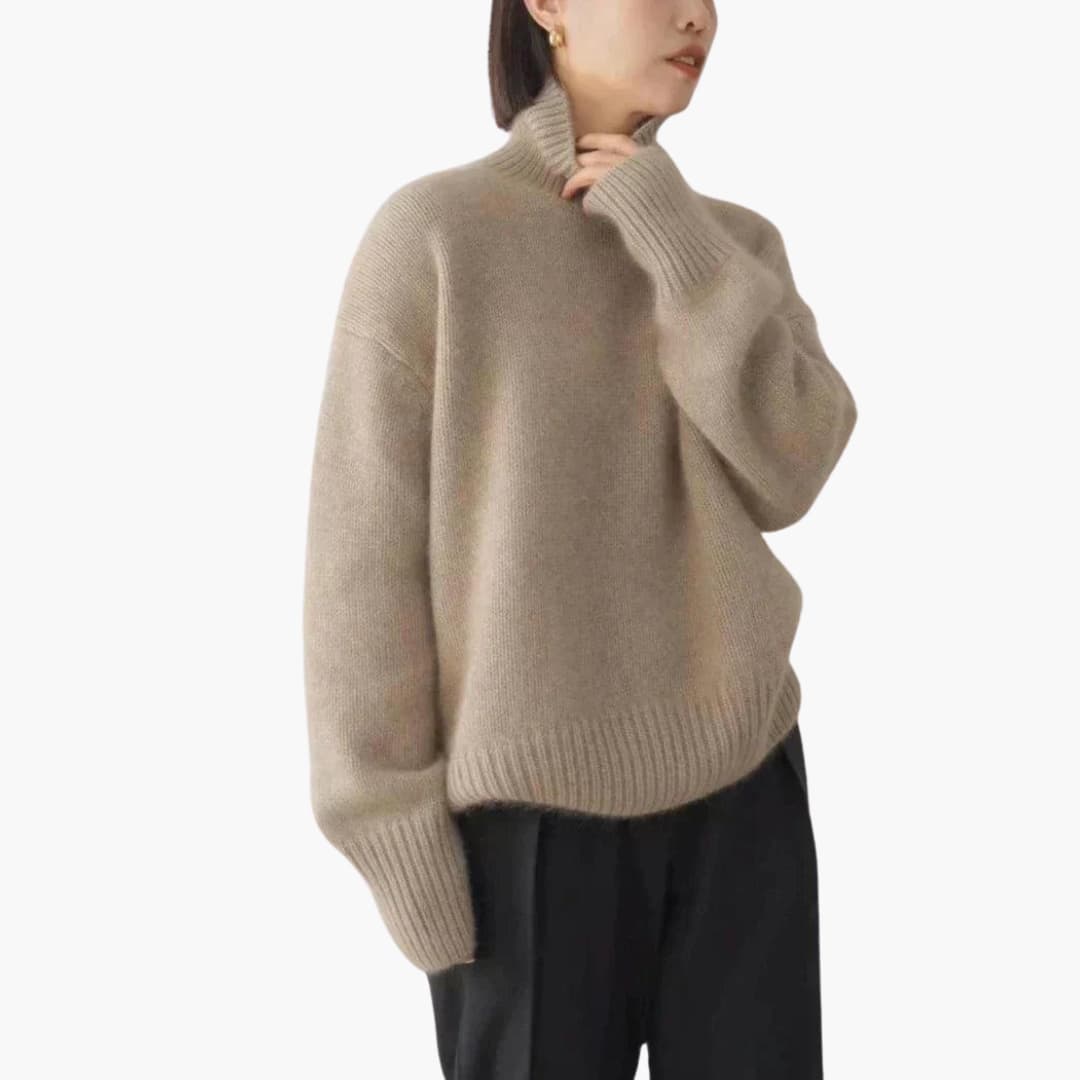 Elodie | Women's Turtleneck Ribbed Knit Jumper