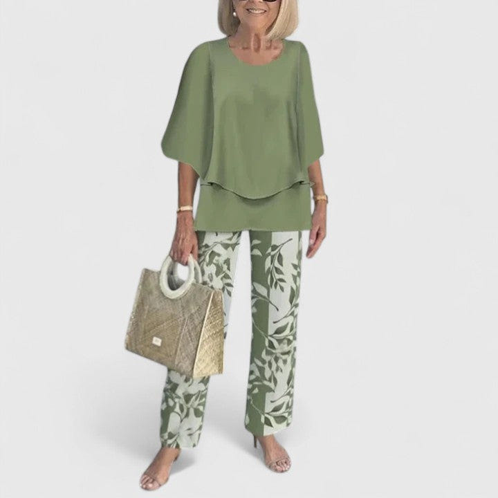 Martha | Women's Two-Piece Floral Wide Sleeve Summer Co-Ord Set