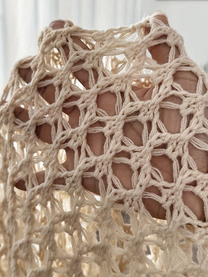 Thalia | Women's Open-Front Crochet Knit Batwing Cardigan