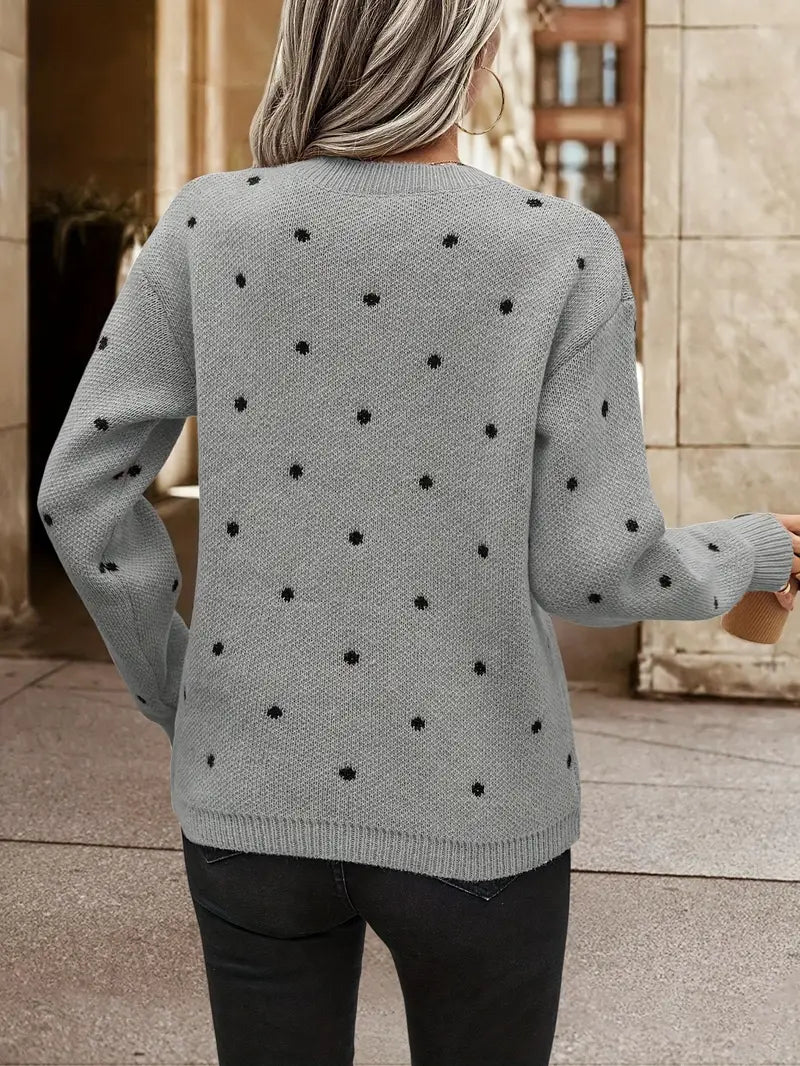 Maribeth | Women's Polka Dot Knitted Oversized Jumper