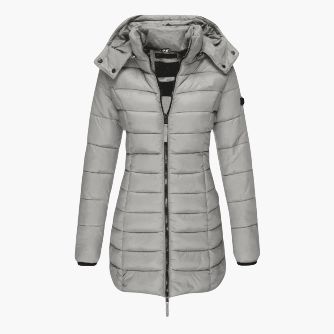 Amara | Women's Hooded Quilted Tailored Puffer Coat