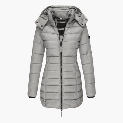 Amara | Women's Hooded Quilted Tailored Puffer Coat