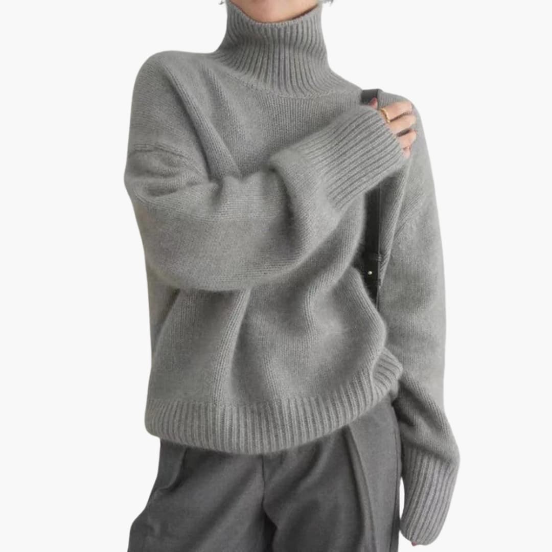 Elodie | Women's Turtleneck Ribbed Knit Jumper