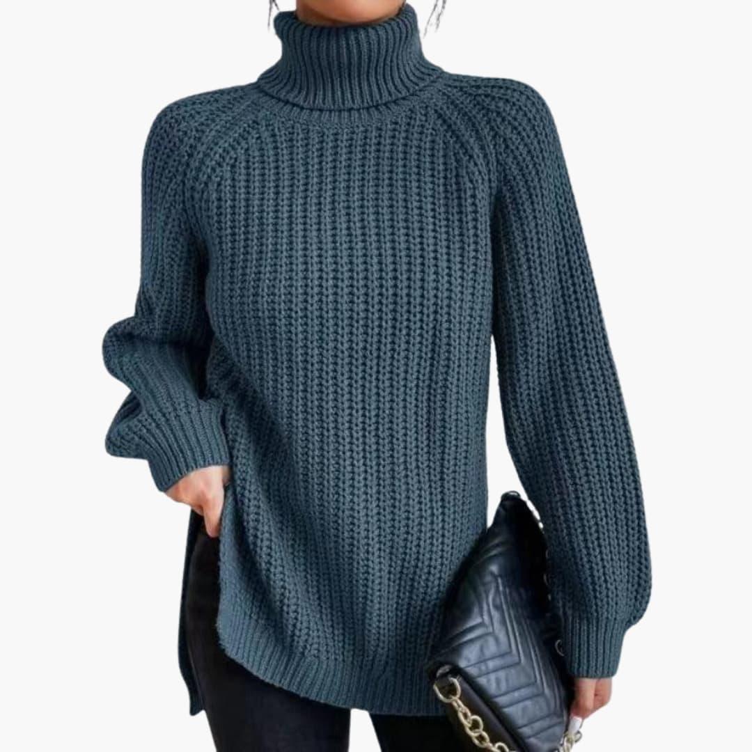 Elowen | Women's Chunky Knit Turtleneck Oversized Jumper
