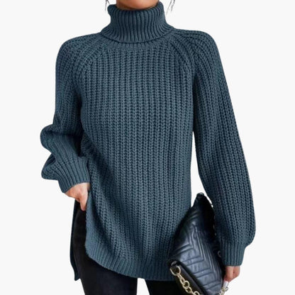 Elowen | Women's Chunky Knit Turtleneck Oversized Jumper