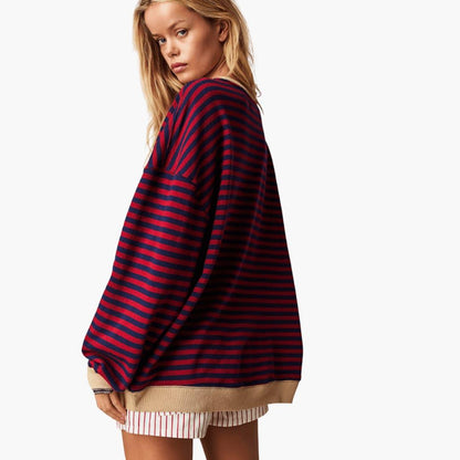 Maren | Women's Striped Relaxed Fit Long Sleeve Jumper