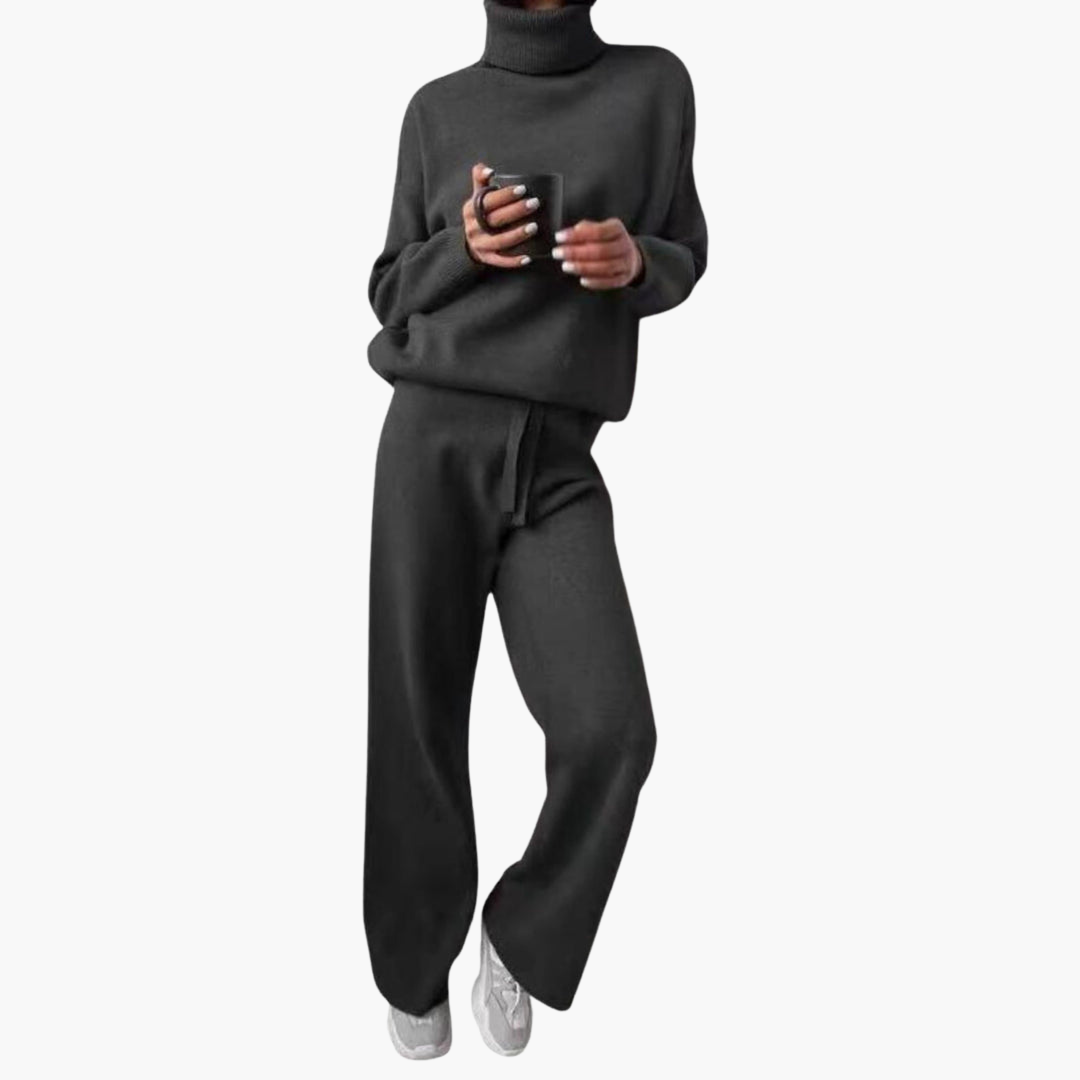 Rowan | Women's Knitted Turtleneck Loungewear Two-Piece Set